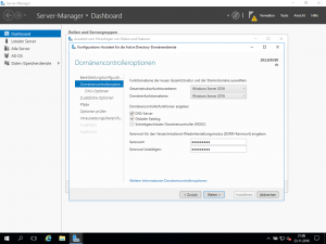 Windows Server 2016 - Domänencontrolleroptionen