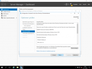 Windows Server 2016 - Optionen prüfen