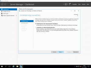 Windows Server 2016 - Installationstyp