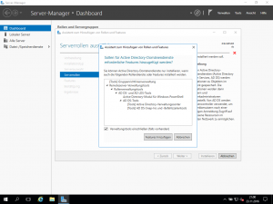 Windows Server 2016 - erforderliche Features für Active Directory Domänendienste