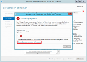 Windows Server 2016 Domaincontroller herunterstufen
