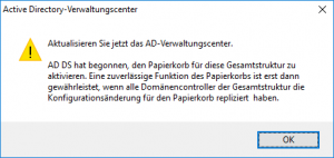 Active Directory Papierkorb aktivieren