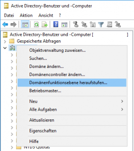 AD-Funktionsebenen - Domänenfunktionsebene heraufstufen