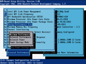HP BIOS - Energy Performance Bias - Maximum Performance