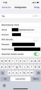 Apple iOS - Einstellungen - Allgemein - VPN hinzufügen