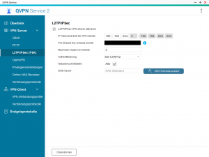 QNAP QTS - QVPN Service - L2TP/IPSec (PSK)