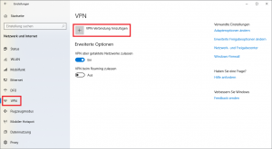 Windows 10 Einstellungen - VPN