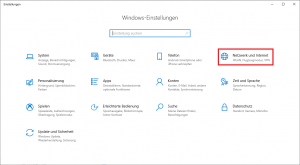 Windows 10 Einstellungen - Netzwerk und Internet