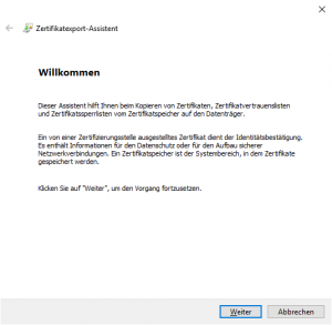 Zertifikatexport-Assistent