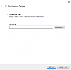 Zertifikatexport-Assistent