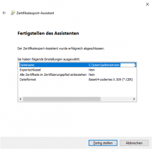 Zertifikatexport-Assistent