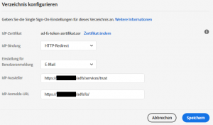 Adobe Admin Console - Verzeichnis konfigurieren