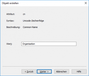 ADSI-Editor - Kennwortrichtlinie erstellen: cn (Common-Name)