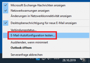 Outlook: E-Mail-AutoKonfiguration testen... (Autodiscover)