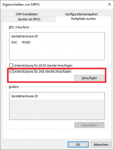Eigenschaften von MPIO: Multipfade suchen