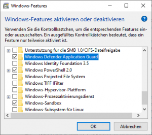 Windows-Features: Windows Defender Application Guard