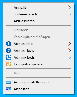 Admin-Kontextmenü Admin-Kontextmenü