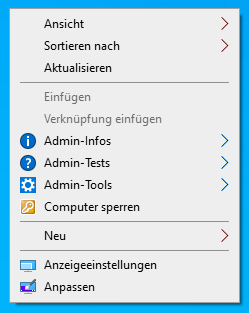 Admin-Kontextmenü