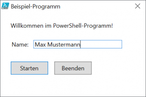 PS1 in EXE umwandeln - PowerShell-Beispiel-Programm