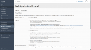 Plesk - Web Application Firewall - Atomic Standard (kostenlos, Upgrade auf Atomic Advanced möglich)