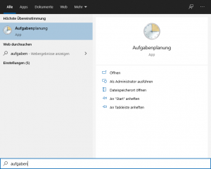 Windows Start: Aufgabenplanung suchen und starten