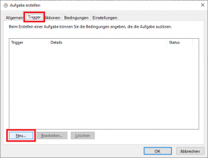Aufgabenplanung: Trigger