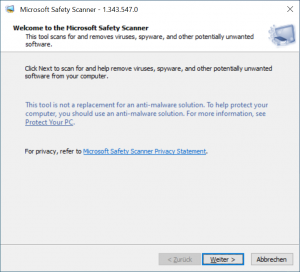 Microsoft Safety Scanner (MSERT): Willkommen