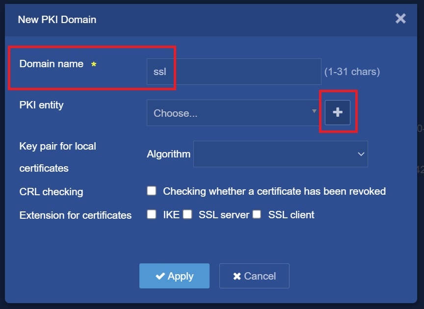 HPE OfficeConnect 1950: New PKI Domain