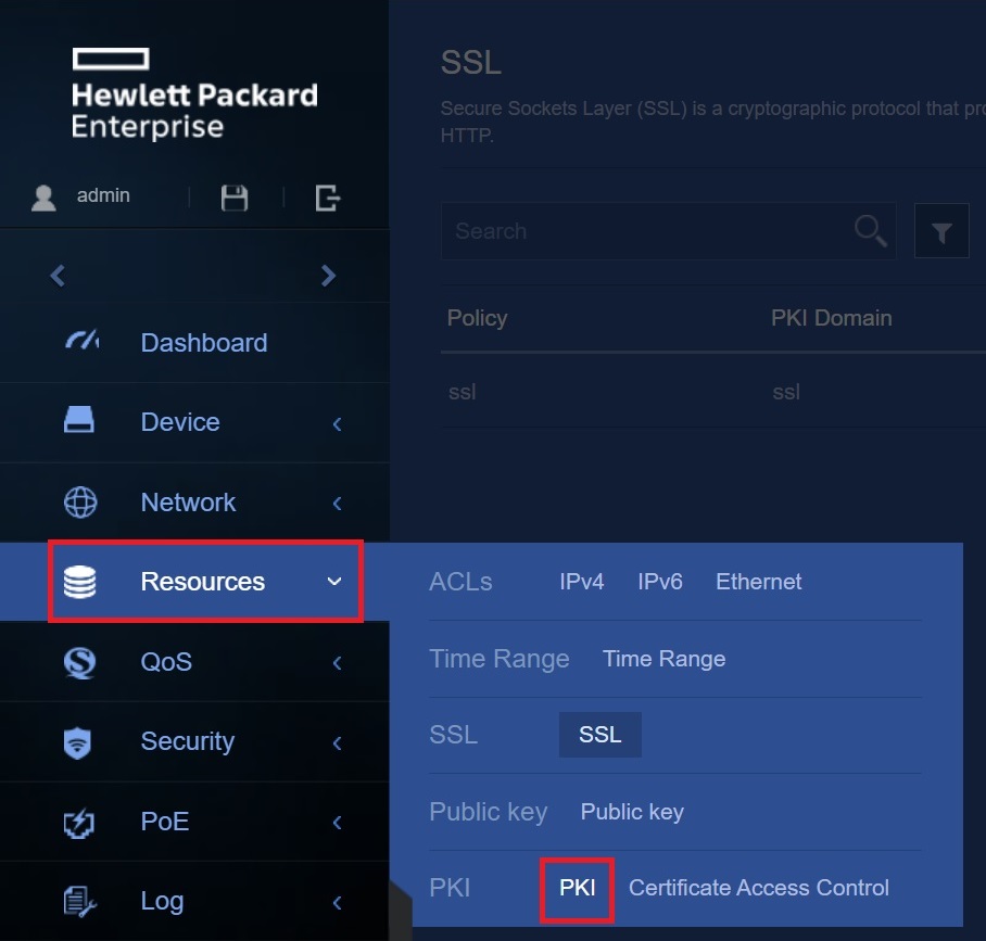 HPE OfficeConnect 1950: Ressources - PKI